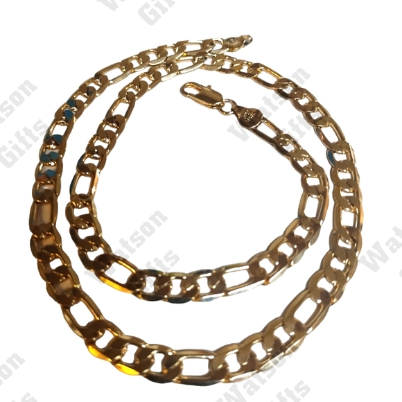 Other - COPY - NWT 18K G.L. Stamp Real Gold Layered 22 Inch 8mm Figaro Chain